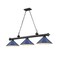 Z-Lite Cordon 3 Light Billiard, Matte Black & Navy Blue 2306-3MB-MNB - alternate 1